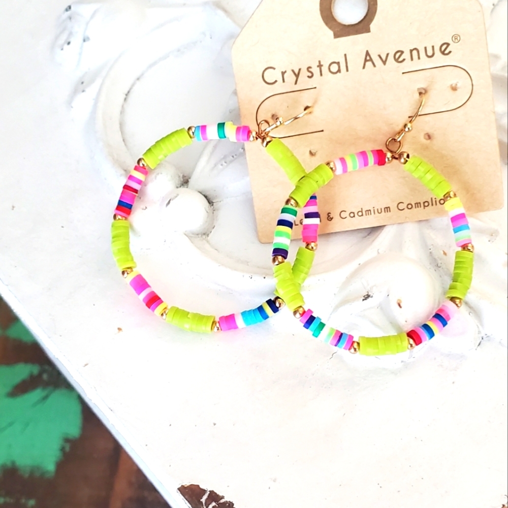 Lime Hoop Earrings